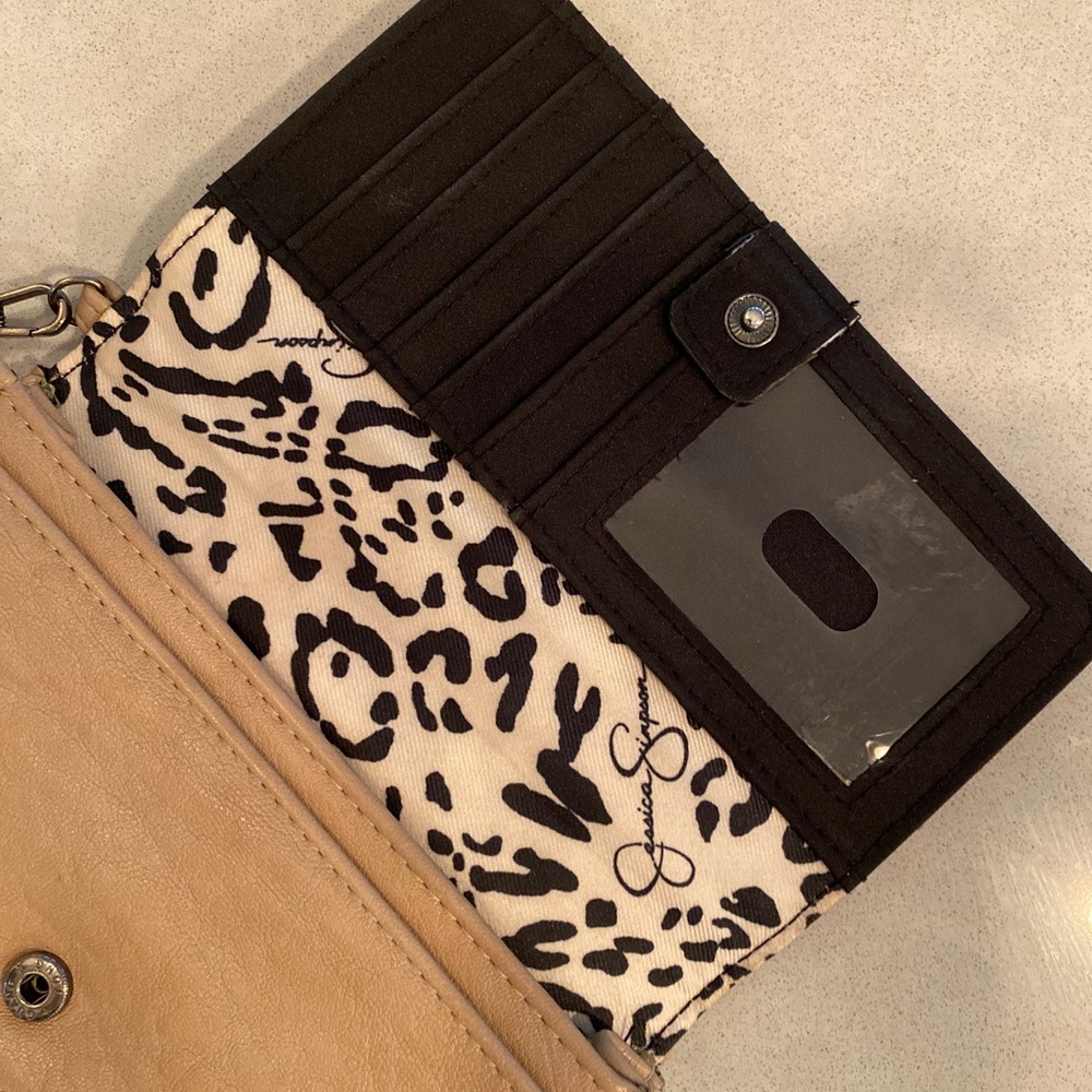 Jessica Simpson dusty pink rose wrist wallet